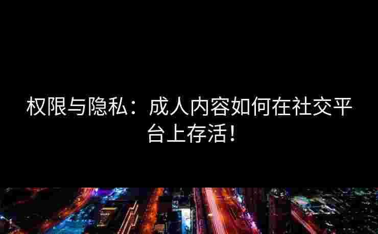 权限与隐私：成人内容如何在社交平台上存活！