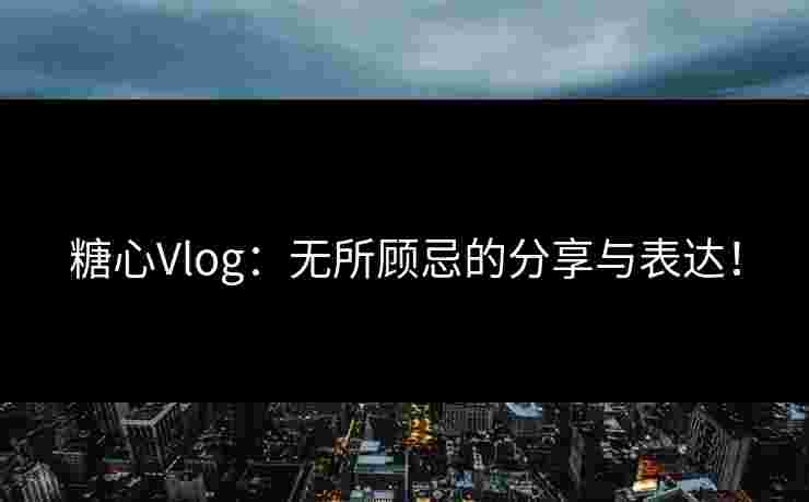 糖心Vlog：无所顾忌的分享与表达！